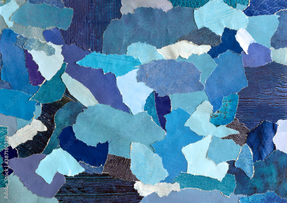 Fotografie Collage mood board with  blue colors concept