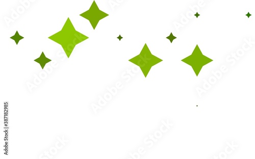 Light Green vector cover with small and big stars.