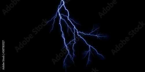 Glowing Thunder Stock Image In Black Background
