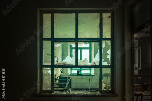 Rooms of an old abandoned hospital in Col Perer, Arsiè, Belluno Italy © Emanuela