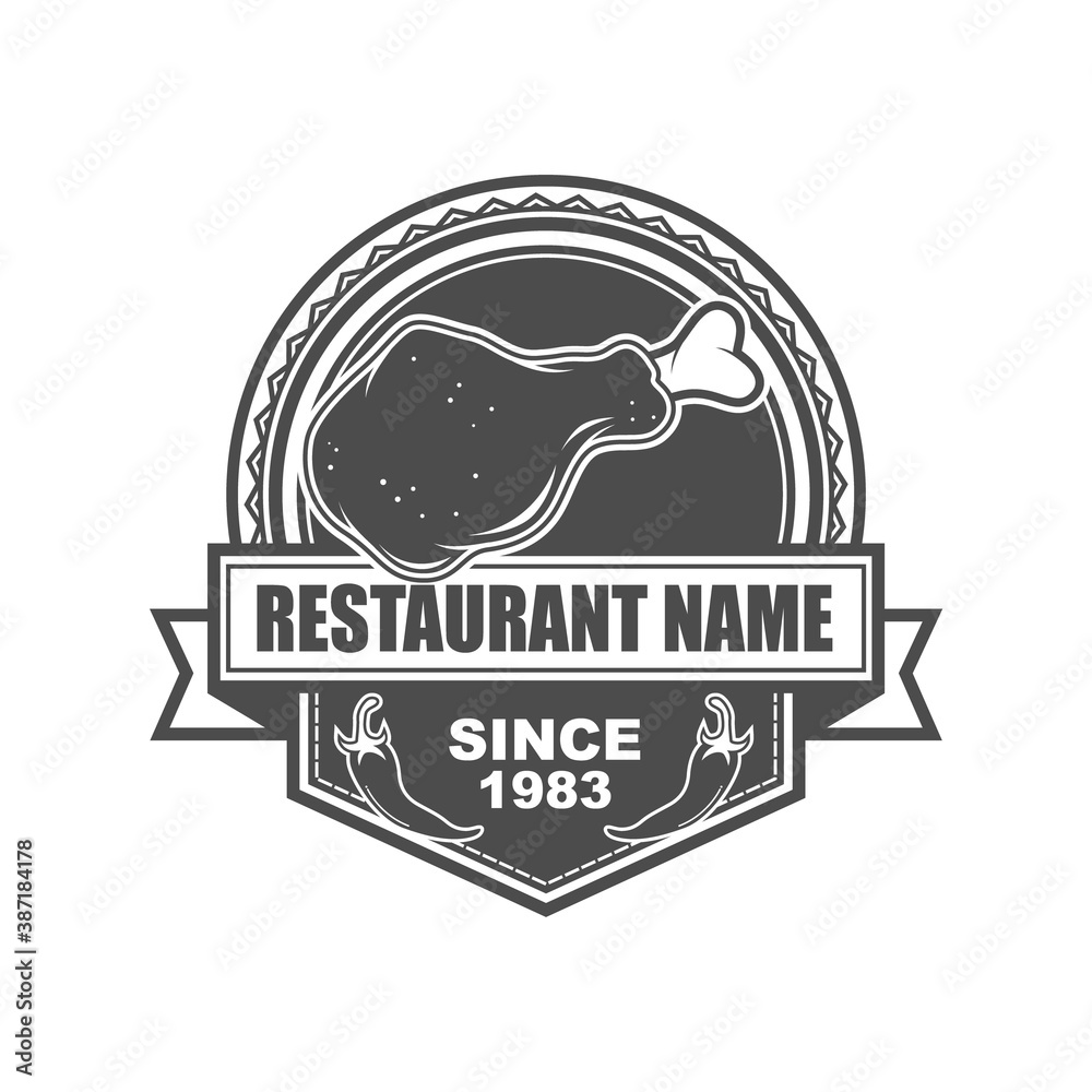 Vector logo, badge, symbol, icon template design for Fried Chicken Restaurant
Vector logo, badge, symbol, icon template design for Fried Chicken Restaurant