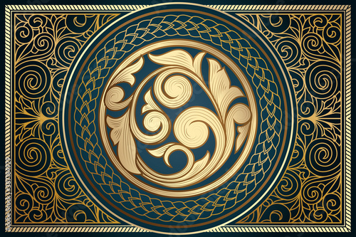 Golden ornate decorative vintage design