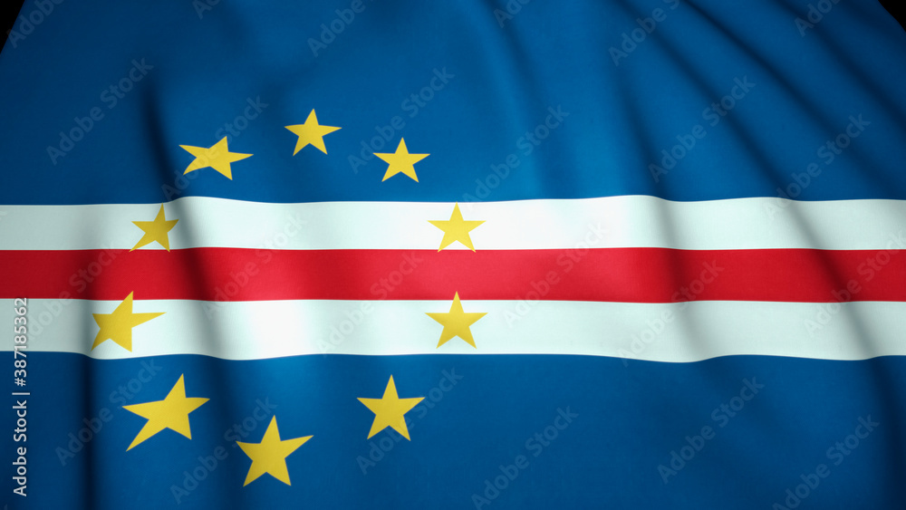 Waving realistic Cape Verde flag background. 3d illustration Waving realistic Cape Verde flag background. 3d illustration