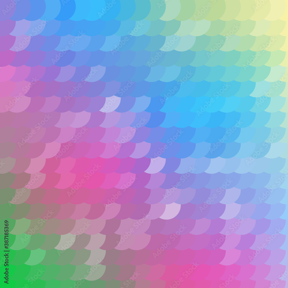 Abstract geometric background from a pattern of half circles in delicate blue, pink, yellow, green, white halftones. Vector graphics. Abstract geometric background from a pattern of half circles in delicate blue, pink, yellow, green, white halftones. Vector graphics.