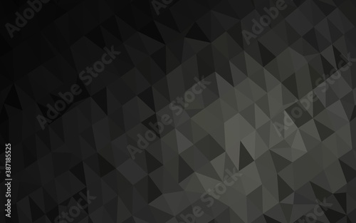 Dark Black vector polygonal pattern.