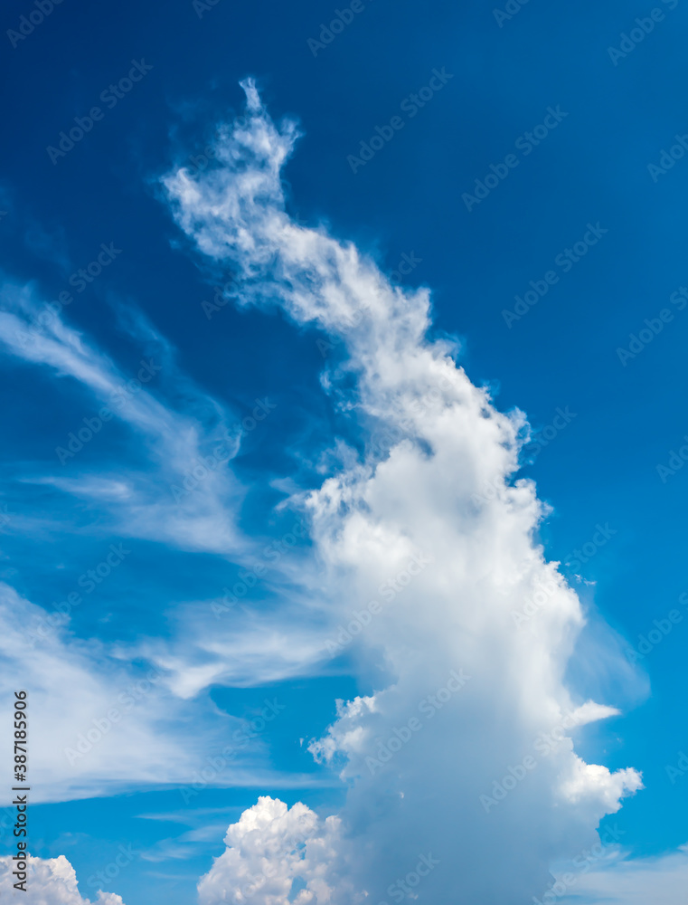 The sky with a beautiful white cloud is moving with the wind. The sky with a beautiful white cloud is moving with the wind.