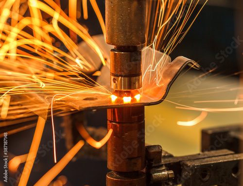 Spot welding Industrial automotive.