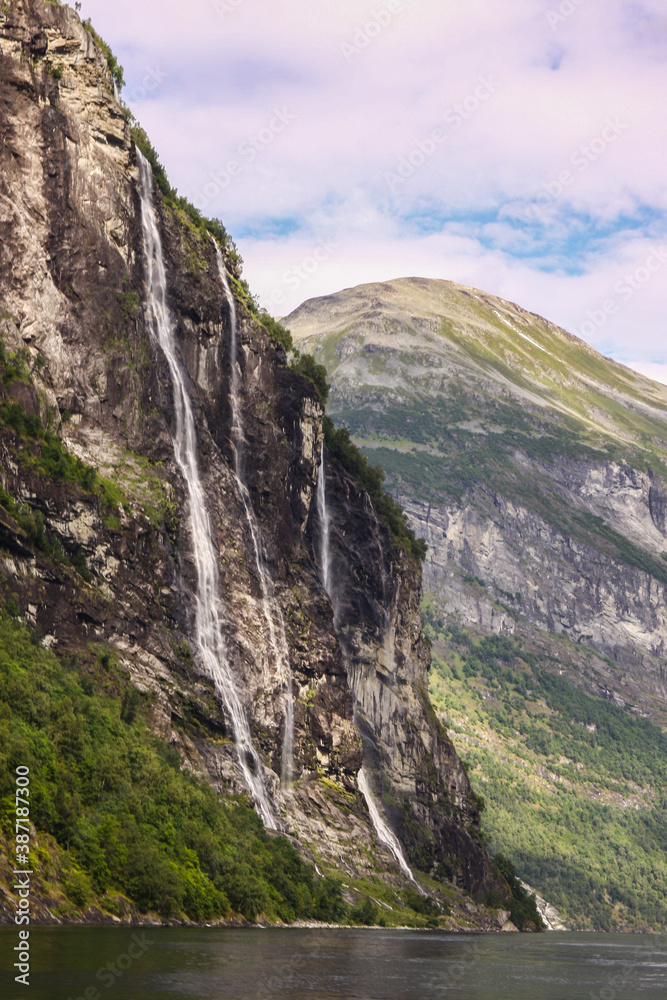 The Seven Sisters Waterfall on the Geiranger Fjord