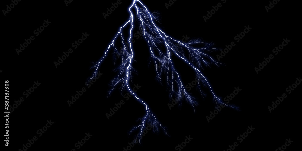 Glowing Thunder Stock Image In Black Background