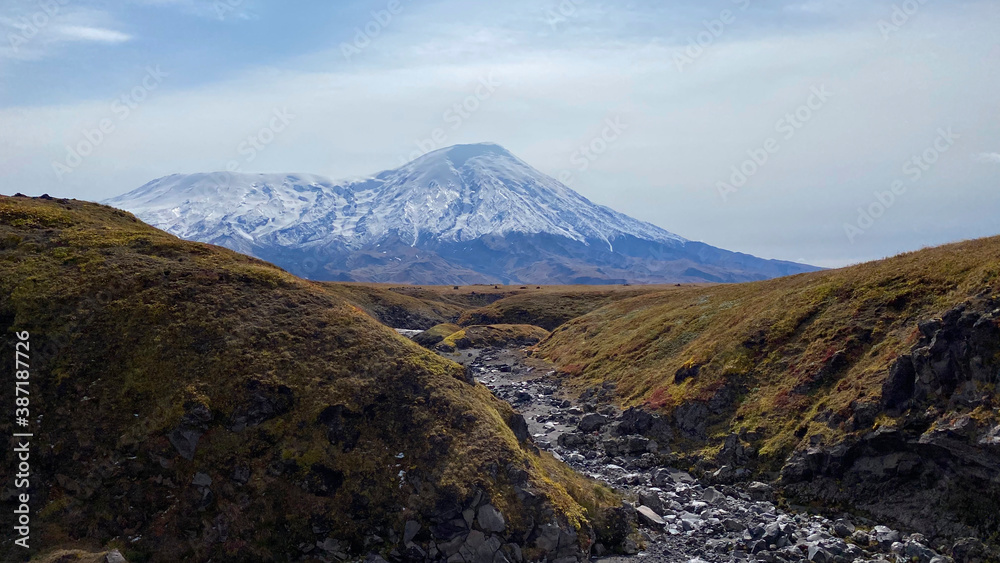 Volcano Plosky Tolbachik. Amazing aerial view of the volcanoes of Kamchatka. Volcano Plosky Tolbachik. Amazing aerial view of the volcanoes of Kamchatka.