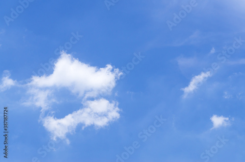 Blue sky background with strange and fantastic cloud