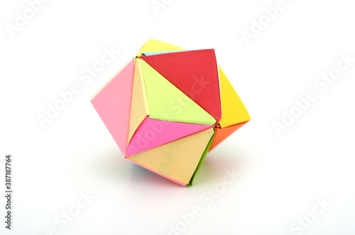 modular origami on white