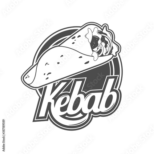 Vector logo, badge, symbol, icon template design for Kebab Shop 