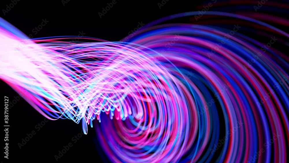 Light flow bg in 4k. Abstract looped background with light trails