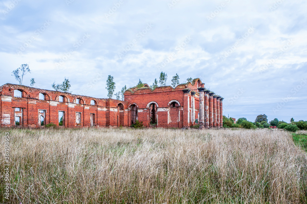 The ruins of the Selishchiv (Arakcheevsk) barracks complex. The village of Selishchi. Chudov district. Novgorod region. Russia