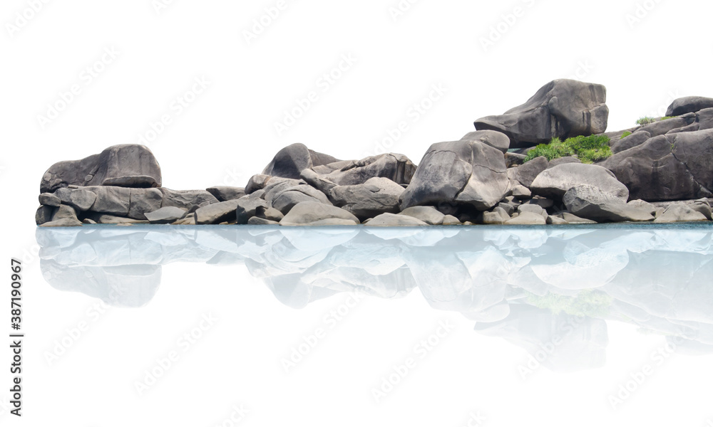 Rock or cliff  isolate with clipping path on white background