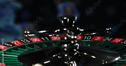 Roulette table close up at the Casino