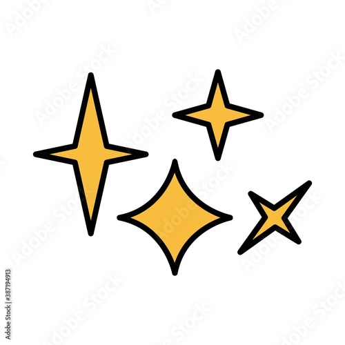 Sparkle Flat Icon Color Design Vector Template Illustration
