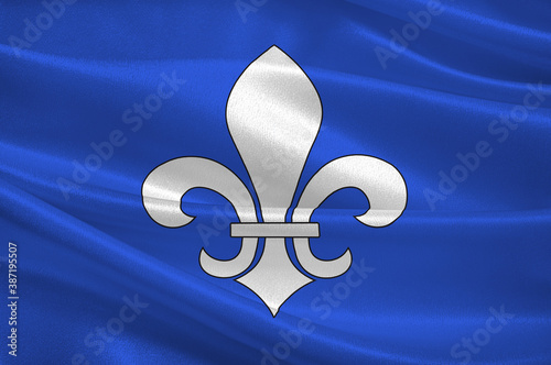 Flag of Soissons in Aisne of Hauts-de-France is a Region of France photo