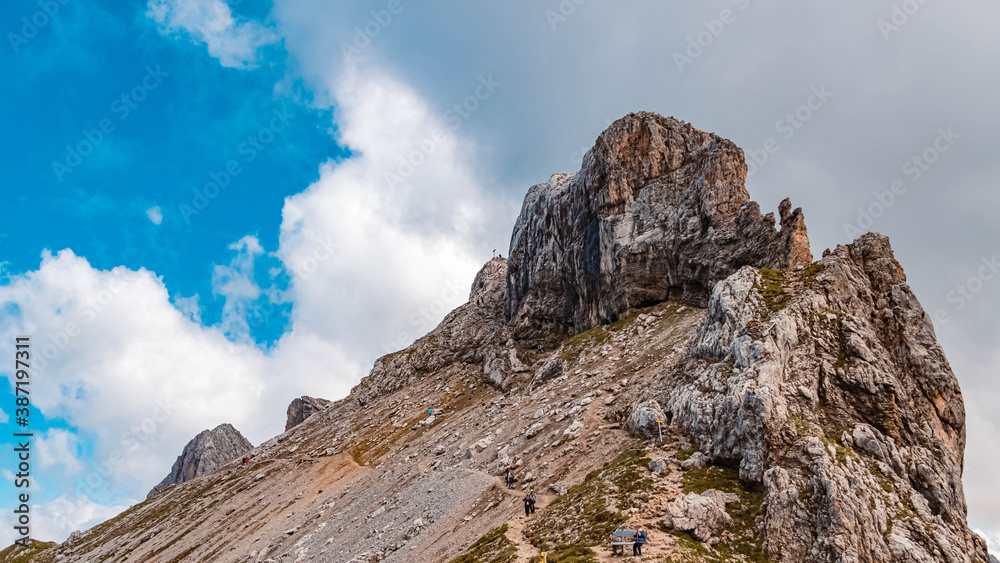 Beautiful alpine view at the famous Karwendel summit near Mittenwald, Bavaria, Germany