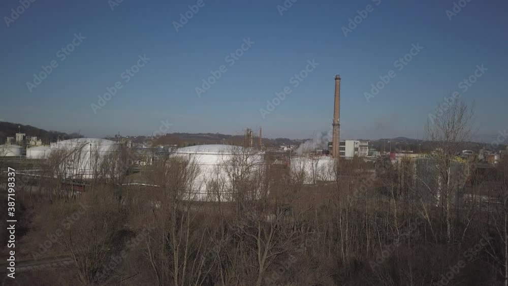 Europe. Clean of an oil refinery. View from the height of the bird's palette. Shooting with a quadcopter, an aircraft, drones, aerial photography. Oil refining industry. Production of chemicals. Europe. Clean of an oil refinery. View from the height of the bird's palette. Shooting with a quadcopter, an aircraft, drones, aerial photography. Oil refining industry. Production of chemicals.