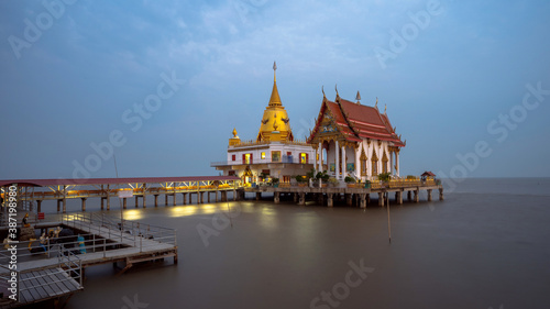 Hongthong Temple, Temple in the middle of the water, Samut Prakan, Thailand, Mar 25, 2019.