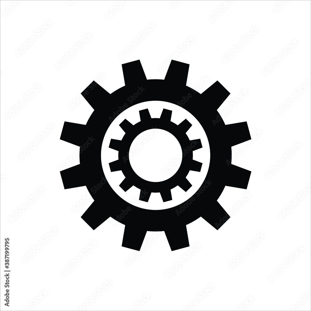 Illustration abstract Twin gear industrial logo design simple graphic