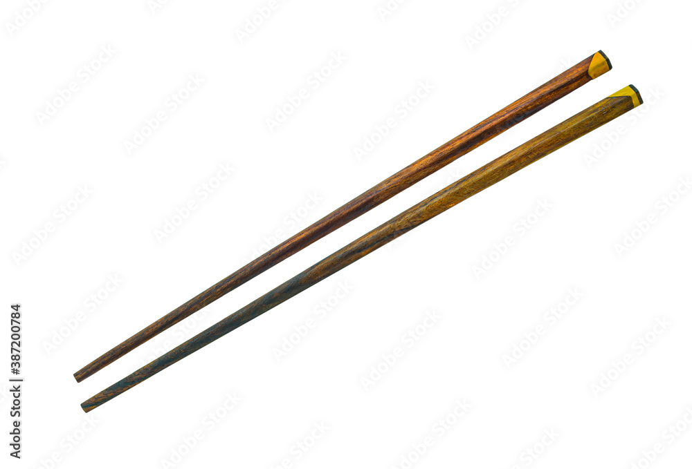 Wooden chopsticks isolated on white background Wooden chopsticks isolated on white background