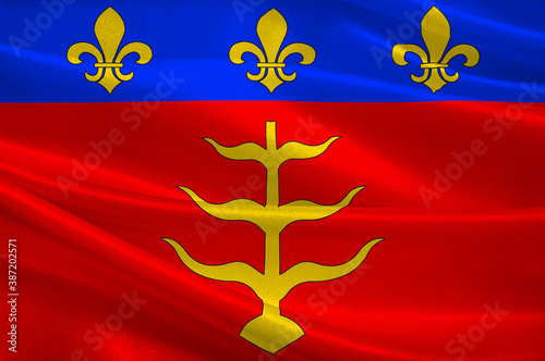 Flag of Montauban in Tarn-et-Garonne of Occitanie is a Region of France photo