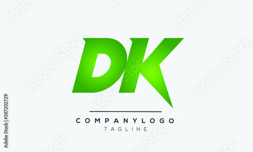 DK initials monogram letter text alphabet logo design
