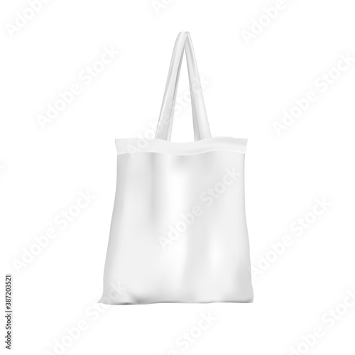 Textile bag for shopping mockup.Illustration isolated on white background
