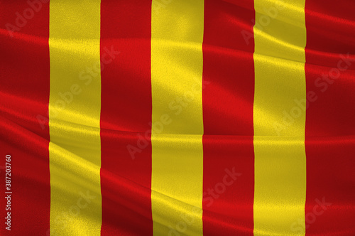 Flag of Forcalquier in Alpes de Haute Provence is a department of France photo