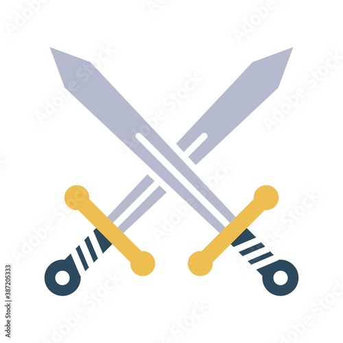 Sword Flat Icon Color Design Vector Template Illustration