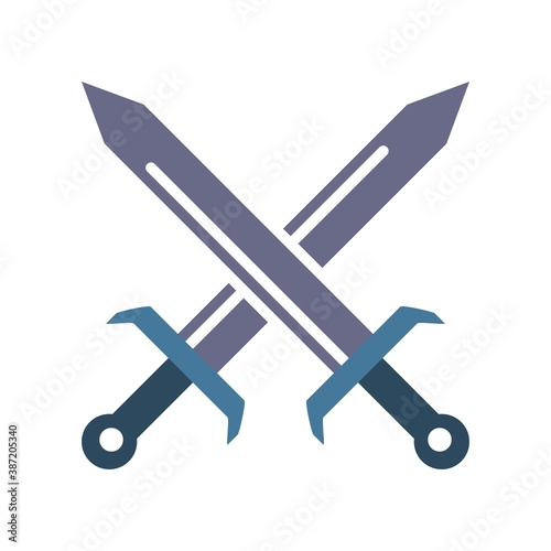 Sword Flat Icon Color Design Vector Template Illustration