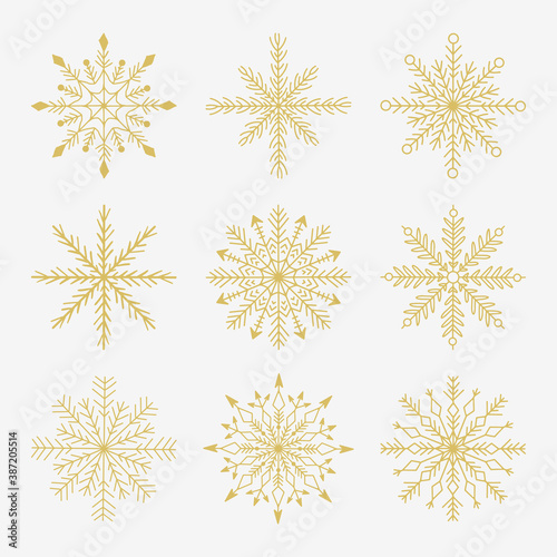 Snowflakes icons set.