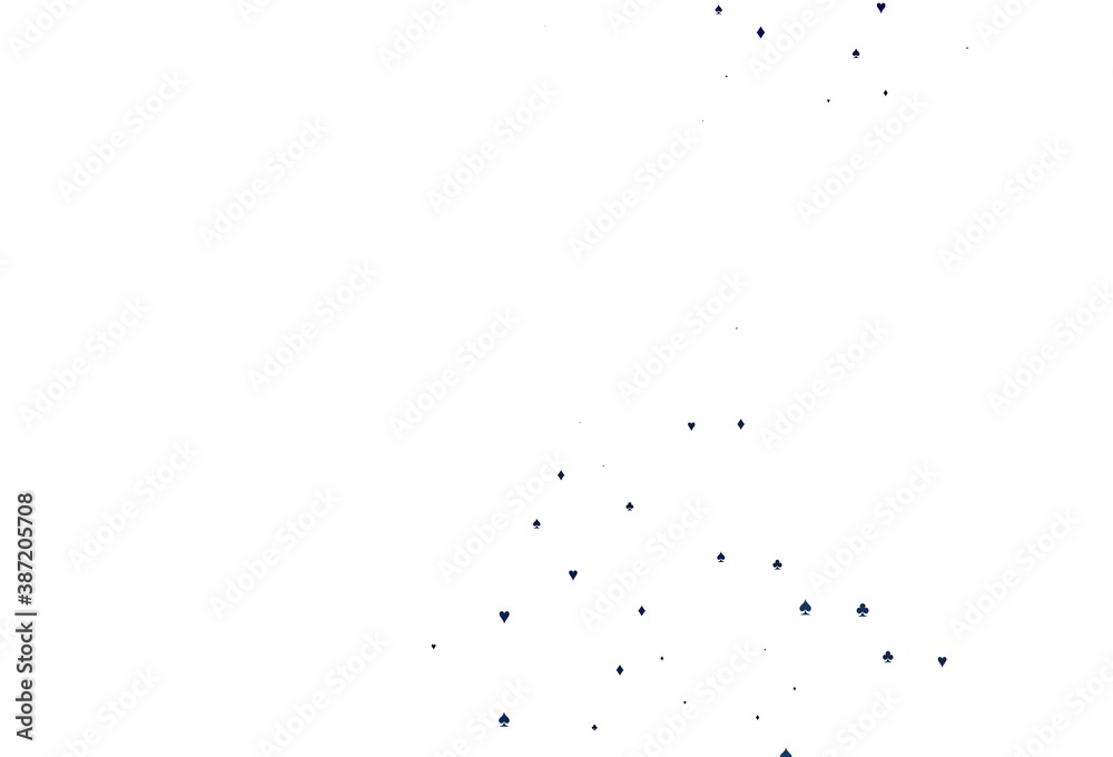 Light BLUE vector pattern with symbol of cards.