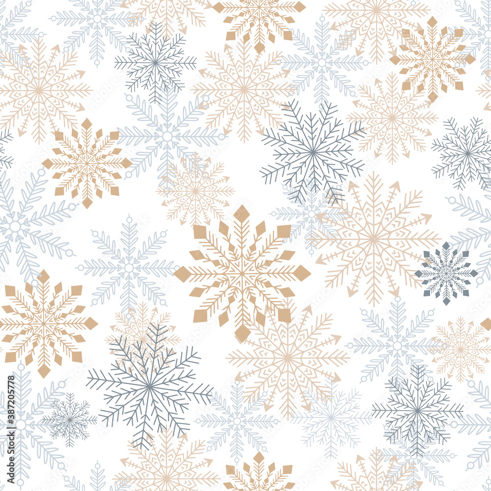 Snowflakes seamless pattern. Snowflakes seamless pattern.