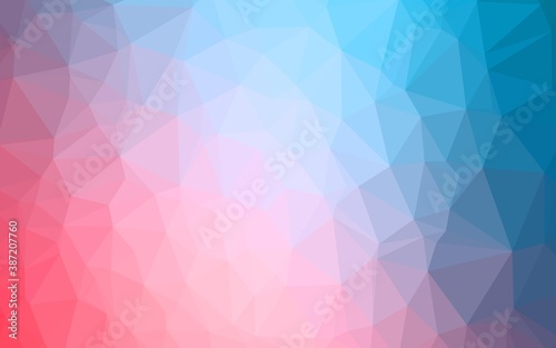 Light Blue, Red vector triangle mosaic template.