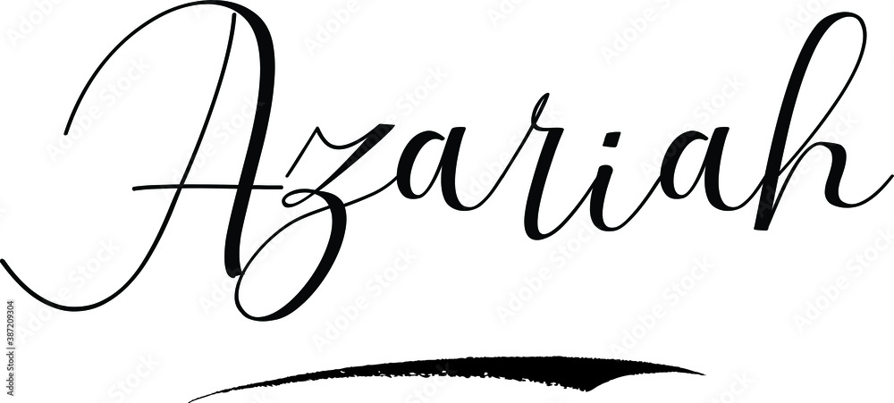 Obraz premium Azariah -Male Name Cursive Calligraphy on White Background