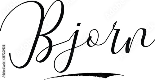 Obraz na płótnie Bjorn -Male Name Cursive Calligraphy on White Background