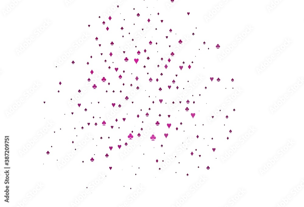 Light Pink, Blue vector pattern with symbol of cards. Light Pink, Blue vector pattern with symbol of cards.