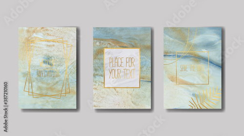 
liquid marble with gold. flyer, business card, flyer, brochure, poster, for printing. trend vector