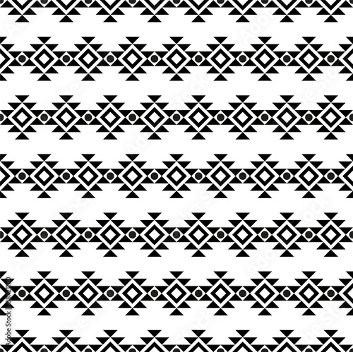 Abstract geometric American ethnic indigenous art pattern.