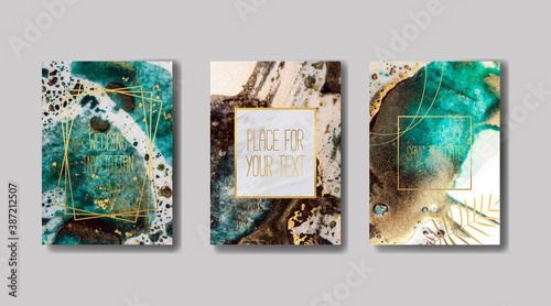 
liquid marble with gold. flyer, business card, flyer, brochure, poster, for printing. trend vector