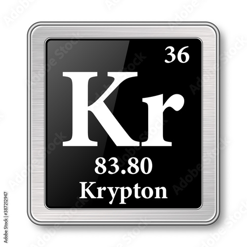 The periodic table element Krypton. Vector illustration