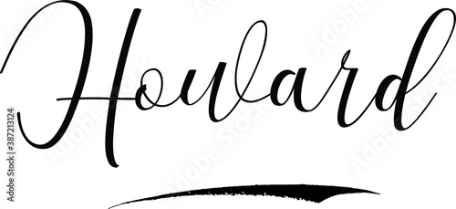 Howard -Male Name Cursive Calligraphy on White Background photo