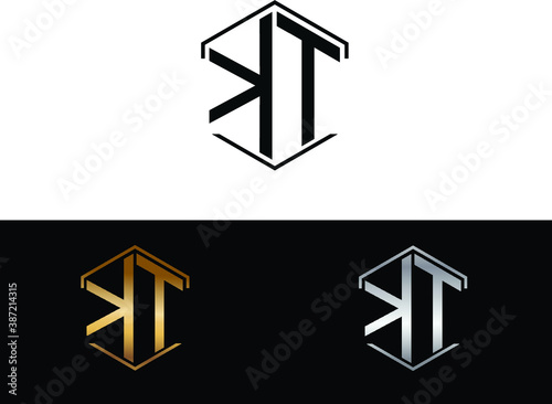 KT circle Shape Letter logo Design