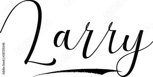 Larry -Male Name Cursive Calligraphy on White Background