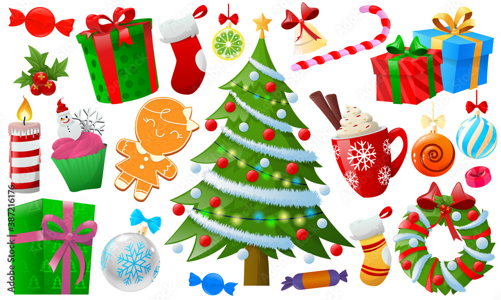 Cartoon colorful Christmas element Cartoon colorful Christmas element