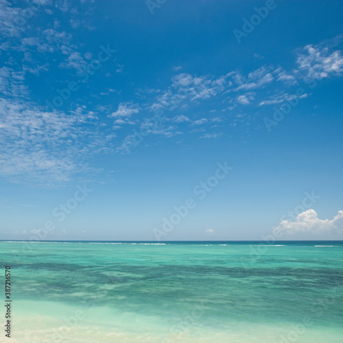 Turquoise sea of the Indian Ocean off the coast of Zanzibar.